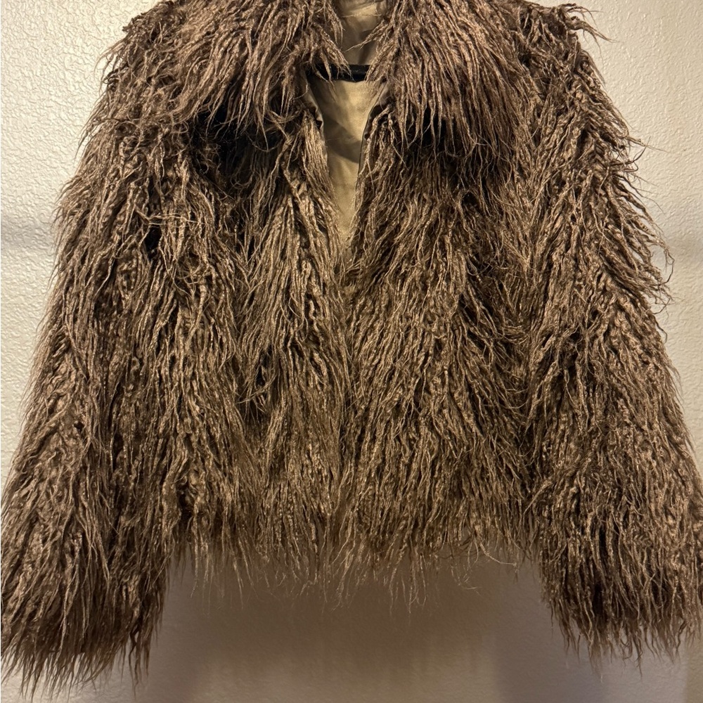 Brown Faux Fur Jacket